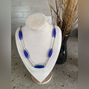 Elegant Blue Beaded Necklace